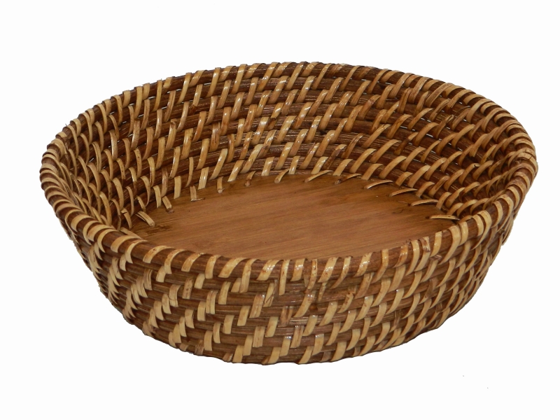 Vietnam rattan bread basket with bamboo bottom